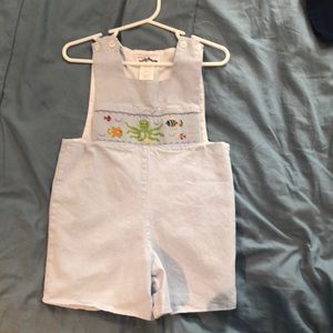 Toddler Boys Hand Smocked Ocean Romper - Size 2T